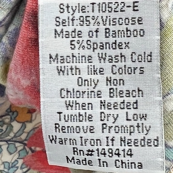 JOHNNY WAS Wild Flower Favorite V-Neck Long Sleeve Swing Tee Women's Size Small - Picture 8 of 13